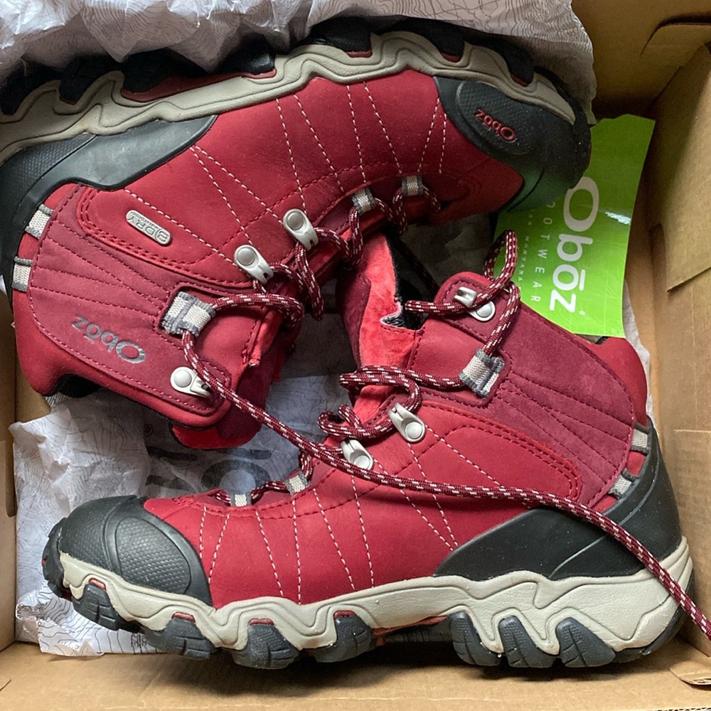 Oboz woman Bridger Mid B-dry waterproof. Rio Red. LIKE NEW.